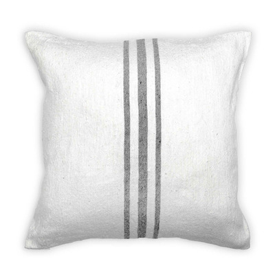 Pokoloko Moroccan Pillow 18x18 Inches Middle-Stripe Light Grey