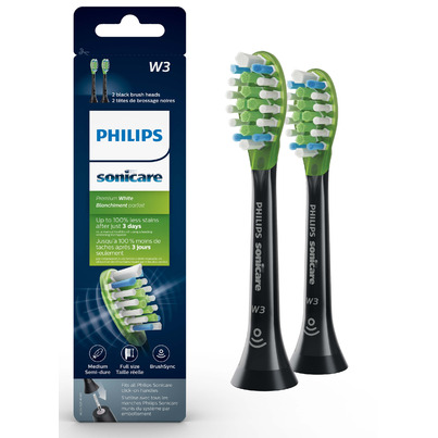 Philips Sonicare Premium White 2pack Brush Heads Black