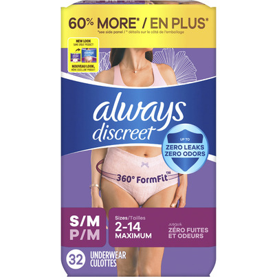 Always Discreet Incontinence & Postpartum Underwear Maximum Small/Medium