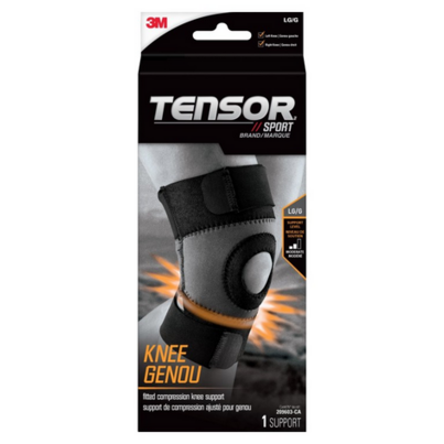 Tensor Sport Fitt Compress Knee Support Black/Grey Large