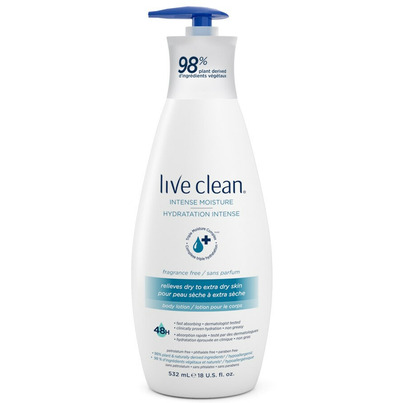 Live Clean Intense Fragrance Free Body Lotion