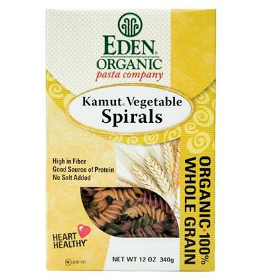 Eden Organic 100% Whole Grain Kamut Vegetable Spiral Pasta