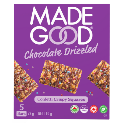MadeGood Chocolate Drizzled Confetti Crispy Squares