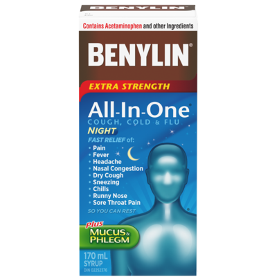 Benylin All-In-One Extra Strength Cough Cold & Flu Night Syrup