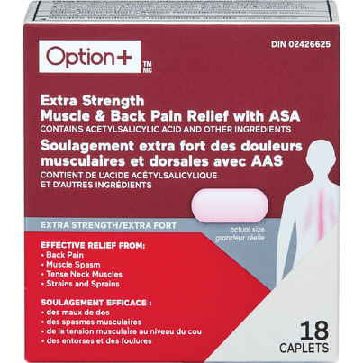 Option+ Extra Strength Muscle & Back Pain Relief With ASA