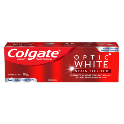 Colgate Optic White Stain Fighter Whitening Toothpaste Clean Mint