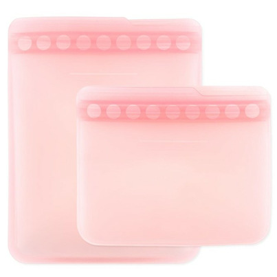 Bumkins Silicone Flat Reuseable Bag Pink