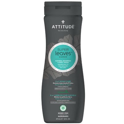ATTITUDE Super Leaves Natural 2-in-1 Scalp Care Shampoo & Body Wash For Men