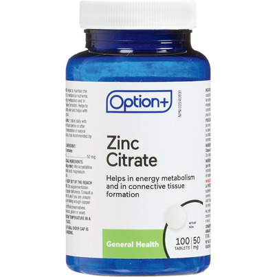 Option+ Zinc Citrate 50mg