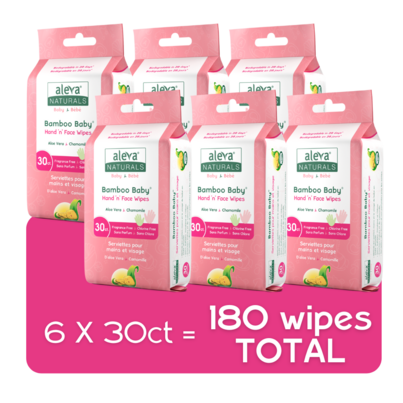 Aleva Naturals Bamboo Baby Hand 'n' Face Wipes Economy Pack