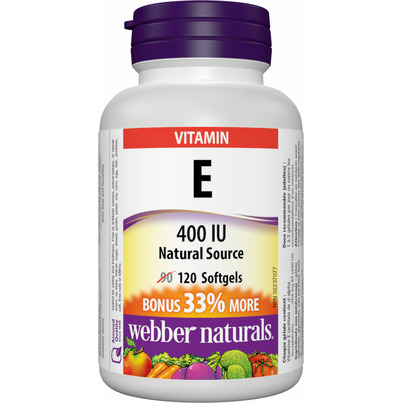 Webber Naturals Natural Source Vitamin E Softgels Bonus Size
