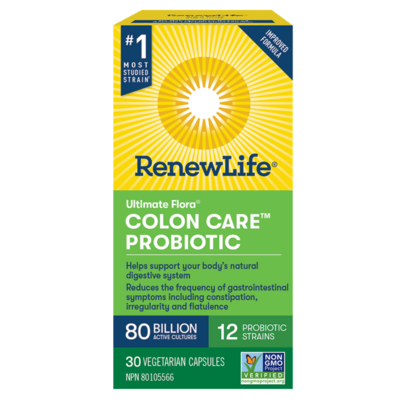 Renew Life Ultimate Flora Colon Care Probiotic 80 Billion Active Cultures