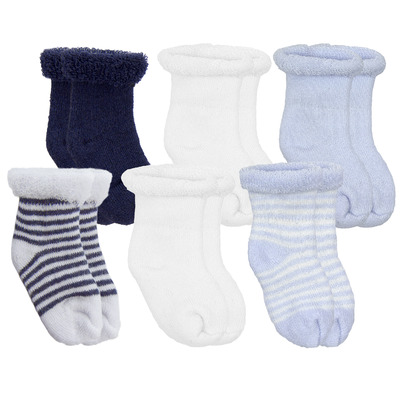 Kushies Newborn Terry Socks Blue