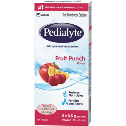 Pedialyte Electrolyte Powder Sticks Oral Rehydration Solution Fruit Punch