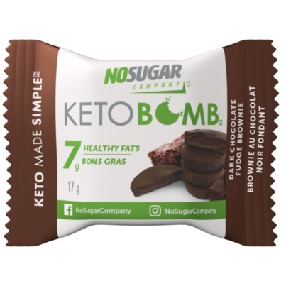 No Sugar Company Keto Bomb Dark Chocolate Fudge Brownie