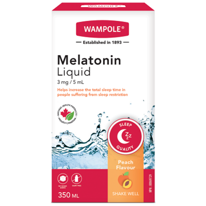 Wampole Melatonin Liquid Natural Peach Flavor
