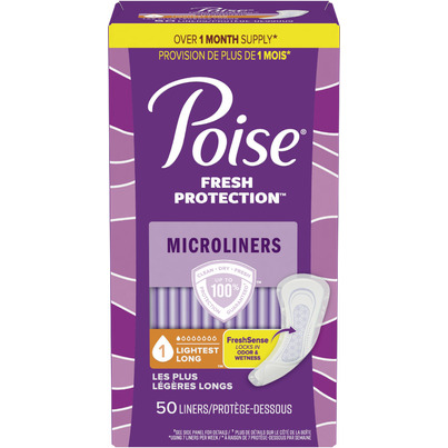 Poise Incontinence Panty Liners Lightest Absorbency Long Length