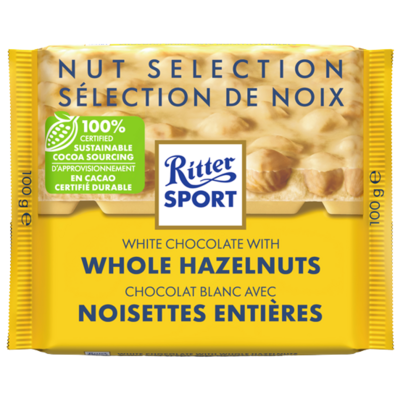 Ritter Sport White Chocolate With Whole Hazelnuts Square