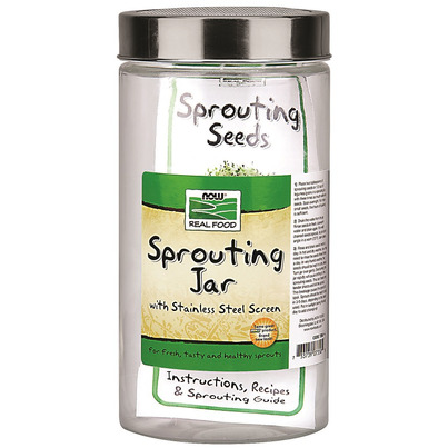 NOW Real Food Sprouting Jar With Stainless Steel Screen