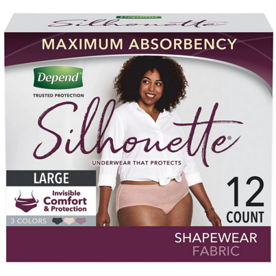 Depend Silhouette Incontinence Underwear Maximum Absorbency L