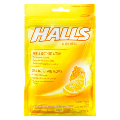 Halls Bag Mentho-Lyptus Drop Honey-Lemon