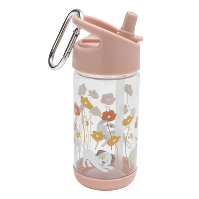 Sugarbooger Flip & Sip Clear Tritan Water Bottle Puppies & Poppies