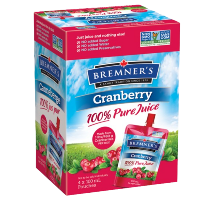 Bremner's Spout Pouches Cranberry Juice