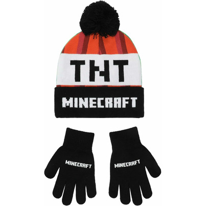 Bioworld Kids Double Sided Beanie And Glove Set MINECRAFT TNT