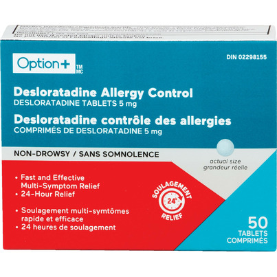 Option+ Desloratadine Allergy Control Tablets 5mg