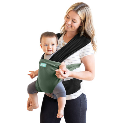 Moby Wrap Easy Wrap Baby Carrier In Olive/Onyx