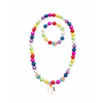 Great Pretenders Gumball Rainbow Necklace/Bracelet Set