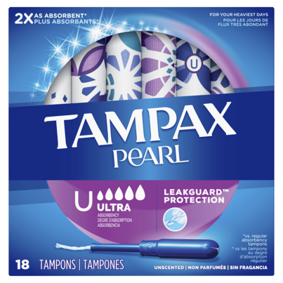 Tampax Pearl Tampons Ultra Absorbency With LeakGuard Braid