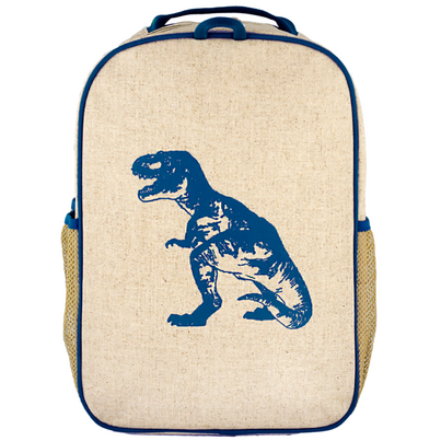 SoYoung Raw Linen Blue Dino Backpack
