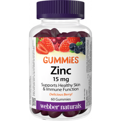 Webber Naturals Zinc 15mg Gummy Berry