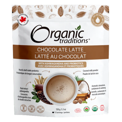 Organic Traditions Chocolate Latte With Ashwagandha And Probiotics