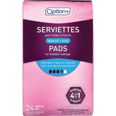 Option+ Thin Pads For Bladder Leakage Regular