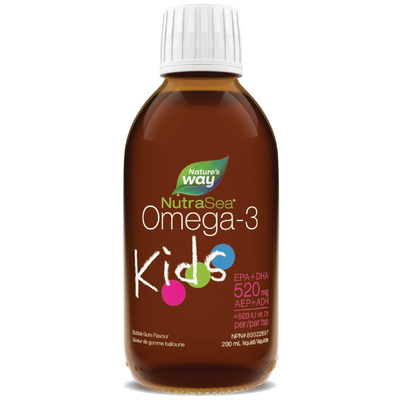 NutraSea Kids Omega-3 + Vitamin D Liquid Bubblegum