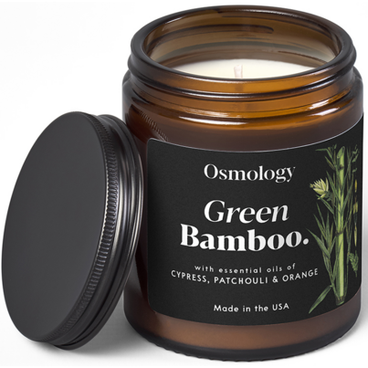 Osmology Green Bamboo Soy Wax Candle Cypress Patchouli & Orange