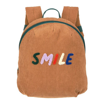 Lassig Little Gang Tiny Backpack Cord Smile Camel