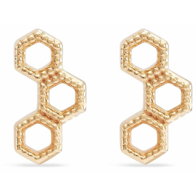 Bluboho Honeycomb Earrings 14k Yellow Gold