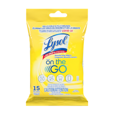 Lysol On The Go Disinfecting Surface Wipes Flatpack Citrus