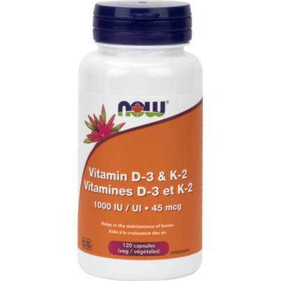 NOW Foods Vitamin D-3 & K-2 1000 IU/45 Mcg
