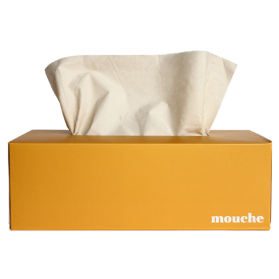 Mouche Unbleached Bamboo Facial Tissues Goldenrod