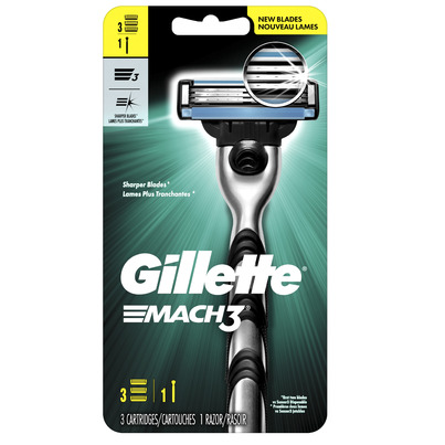 Gillette Mach3 Men's Razor Handle & 3 Blade Refills