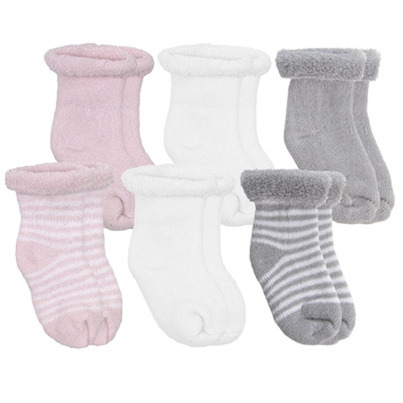 Kushies Terry Socks Pink/White/Grey