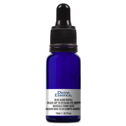 Divine Essence Blue Glass Bottle With Glass Dropper 15ml
