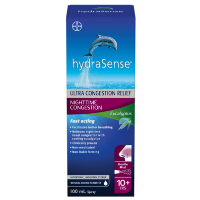 HydraSense Nighttime Congestion Relief Nasal Spray Eucalyptus