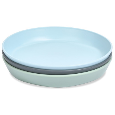 Tiny Twinkle Plastic Tableware Plates Set Sage, Charcoal And Ice Blue