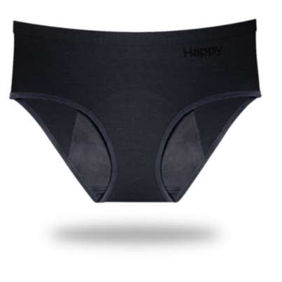 Happy Reusable Bamboo Period Underwear Active Midrise Hipster KANTA Black