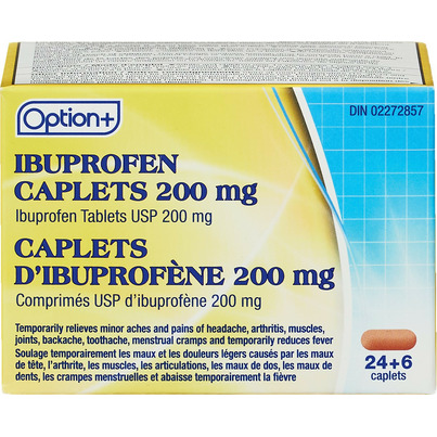 Option+ Ibuprofen Caplets 200mg